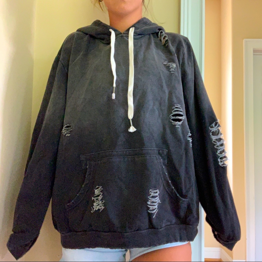 Washed out black/gray hoodie